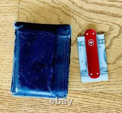 New Victorinox Vintage 1991 Alox Money Clip Swiss Army Knife Smooth Red 74mm New