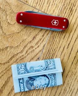 New Victorinox Vintage 1991 Alox Money Clip Swiss Army Knife Smooth Red 74mm New