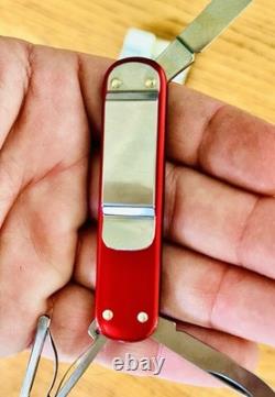 New Victorinox Vintage 1991 Alox Money Clip Swiss Army Knife Smooth Red 74mm New