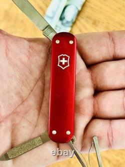 New Victorinox Vintage 1991 Alox Money Clip Swiss Army Knife Smooth Red 74mm New