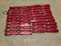 Ntsa Lot Of 40 Victorinox 58mm Classics Swiss Army Pocket Knives Red