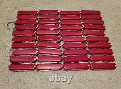 Ntsa Lot Of 40 Victorinox 58mm Classics Swiss Army Pocket Knives Red