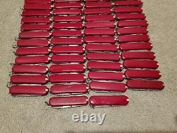 Ntsa Lot Of 50 Victorinox 58mm Classics Red Swiss Army Pocket Knives