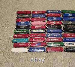 Ntsa Lot Of 50 Victorinox 58mm Classics Swiss Army Pocket Knives Logos