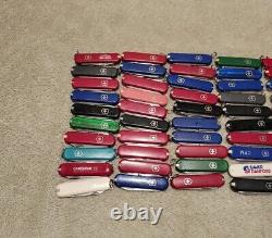 Ntsa Lot Of 50 Victorinox 58mm Classics Swiss Army Pocket Knives Logos