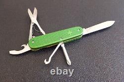 Old Cross Victorinox Green Alox Swiss Army Knife 91MM Brass Liner Scissors