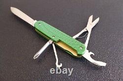 Old Cross Victorinox Green Alox Swiss Army Knife 91MM Brass Liner Scissors