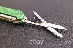 Old Cross Victorinox Green Alox Swiss Army Knife 91MM Brass Liner Scissors