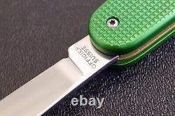 Old Cross Victorinox Green Alox Swiss Army Knife 91MM Brass Liner Scissors