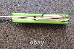 Old Cross Victorinox Green Alox Swiss Army Knife 91MM Brass Liner Scissors