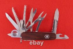 Original RARE Victorinox Swiss Army Champ Wood Handles With Shield Knife Multitool