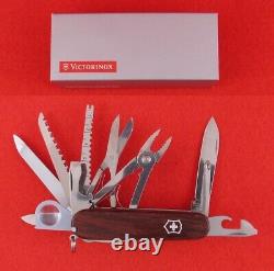 Original RARE Victorinox Swiss Army Champ Wood Handles With Shield Knife Multitool