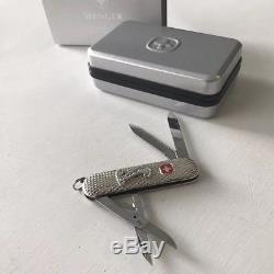 Original Wenger Sterling Silver Swiss Army Knife Cobra with Engraving Block withbox