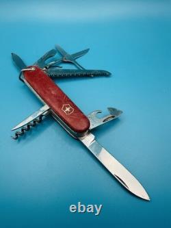 RARE 1960s Vintage VICTORINOX WOODSMAN VICTORIA OFFICIER Swiss Army Knife RED