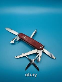 RARE 1960s Vintage VICTORINOX WOODSMAN VICTORIA OFFICIER Swiss Army Knife RED