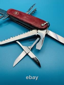RARE 1960s Vintage VICTORINOX WOODSMAN VICTORIA OFFICIER Swiss Army Knife RED