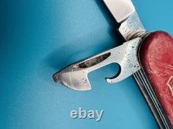 RARE 1960s Vintage VICTORINOX WOODSMAN VICTORIA OFFICIER Swiss Army Knife RED