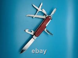 RARE 1960s Vintage VICTORINOX WOODSMAN VICTORIA OFFICIER Swiss Army Knife RED