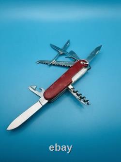 RARE 1960s Vintage VICTORINOX WOODSMAN VICTORIA OFFICIER Swiss Army Knife RED