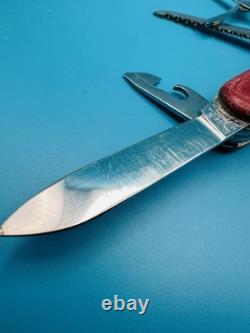 RARE 1960s Vintage VICTORINOX WOODSMAN VICTORIA OFFICIER Swiss Army Knife RED