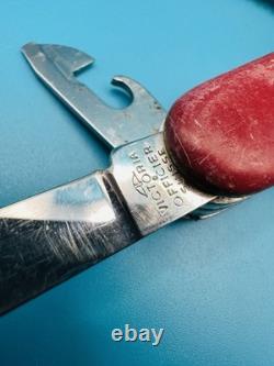 RARE 1960s Vintage VICTORINOX WOODSMAN VICTORIA OFFICIER Swiss Army Knife RED