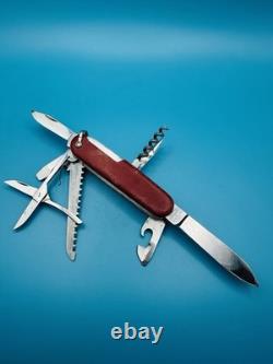 RARE 1960s Vintage VICTORINOX WOODSMAN VICTORIA OFFICIER Swiss Army Knife RED