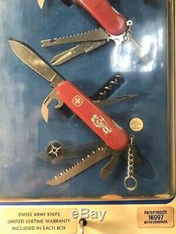RARE 1980s Swiss Army Knife Victorinox Counter Display Case Vintage With 8 Knives