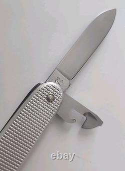 RARE 1982 Wenger Soldat Silver Alox Cross Swiss Army Knife