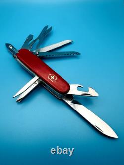 RARE! VICTORINOX MASTER CRAFTSMAN 91mm Swiss Army Knife VICTORIA STAINLESS RED