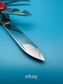 RARE! VICTORINOX MASTER CRAFTSMAN 91mm Swiss Army Knife VICTORIA STAINLESS RED