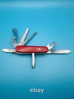 RARE! VICTORINOX MASTER CRAFTSMAN 91mm Swiss Army Knife VICTORIA STAINLESS RED