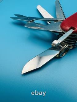 RARE! VICTORINOX MASTER CRAFTSMAN 91mm Swiss Army Knife VICTORIA STAINLESS RED