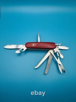 RARE! VICTORINOX MASTER CRAFTSMAN 91mm Swiss Army Knife VICTORIA STAINLESS RED