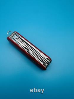 RARE! VICTORINOX MASTER CRAFTSMAN 91mm Swiss Army Knife VICTORIA STAINLESS RED