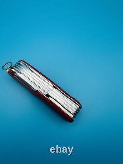 RARE! VICTORINOX MASTER CRAFTSMAN 91mm Swiss Army Knife VICTORIA STAINLESS RED