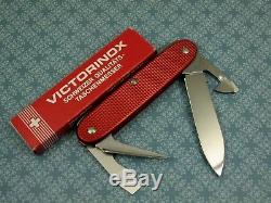 RARE Victorinox Pioneer Old Cross Red Alox Swiss Army Knife Brass Liner NoKR