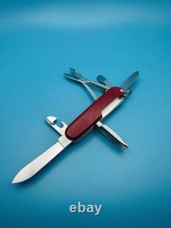 RARE Vintage VICTORINOX Salesman 84mm! Swiss Army Knife Multi Tool RED