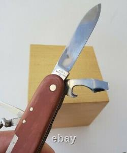 RARE Vtg Early 1897 Type Wenger Delemont Swiss Army Knife 4 Pin Fiber Scales