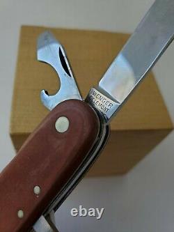 RARE Vtg Early 1897 Type Wenger Delemont Swiss Army Knife 4 Pin Fiber Scales