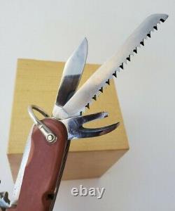 RARE Vtg Early 1897 Type Wenger Delemont Swiss Army Knife 4 Pin Fiber Scales