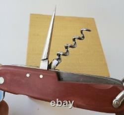 RARE Vtg Early 1897 Type Wenger Delemont Swiss Army Knife 4 Pin Fiber Scales