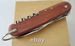 RARE Vtg Early 1897 Type Wenger Delemont Swiss Army Knife 4 Pin Fiber Scales