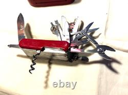 RARE WENGER DELEMONT KNIFE 85MM. SWISS ARMY 28 TOOLS Mint Condition