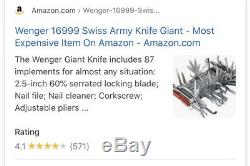 RARE Wenger 16999 Swiss Army Knife Giant