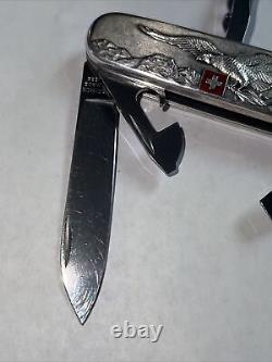 Rare/Beautiful Victorinox Spartan Eagle Carved Stainless Steel Swiss Army Knife