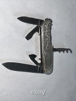 Rare/Beautiful Victorinox Spartan Eagle Carved Stainless Steel Swiss Army Knife