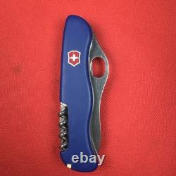 Rare Blue Kandersteg Scout Knife Victorinox 111mm One Hand Open Combo Forester