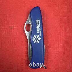Rare Blue Kandersteg Scout Knife Victorinox 111mm One Hand Open Combo Forester