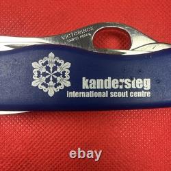 Rare Blue Kandersteg Scout Knife Victorinox 111mm One Hand Open Combo Forester