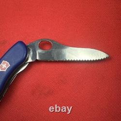 Rare Blue Kandersteg Scout Knife Victorinox 111mm One Hand Open Combo Forester